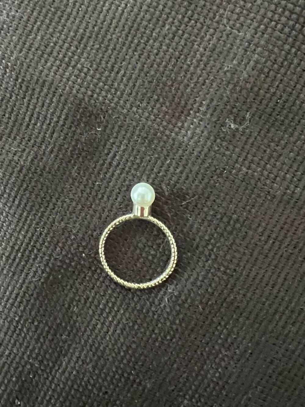 White Pearl Women Tiny Ring 925 Sterling Gold Promise Petite Natural Pearl Gift